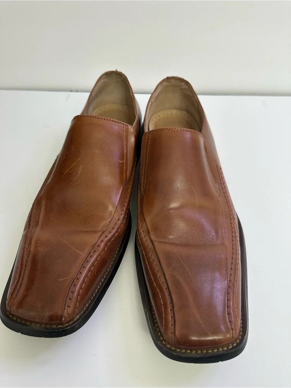 Stacy Adams Men's Cognac Slip-On Leather Loafers
